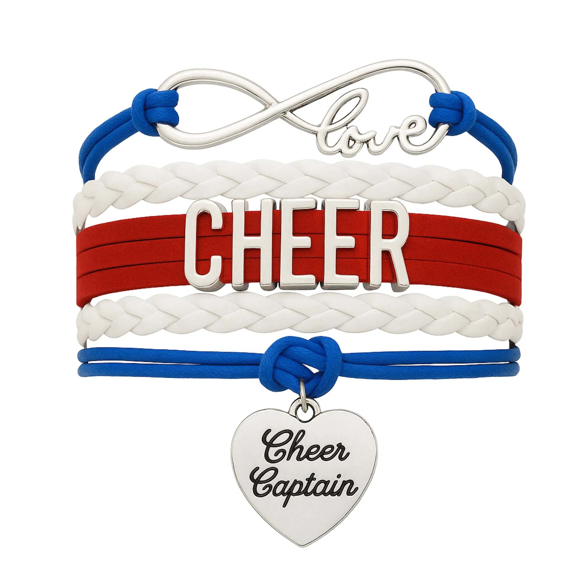 Infinity Cheer Bracelet - Pick Team Colors & Charm