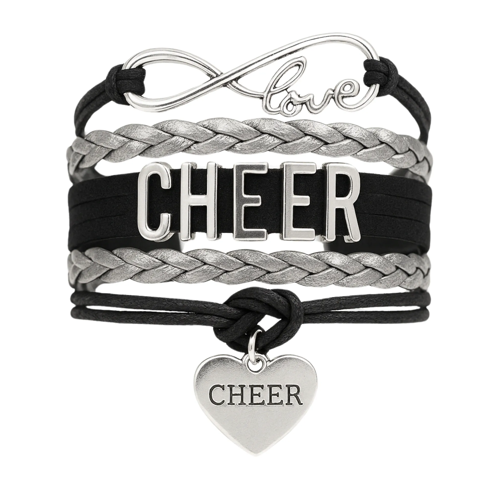Infinity Cheer Bracelet - Pick Team Colors & Charm