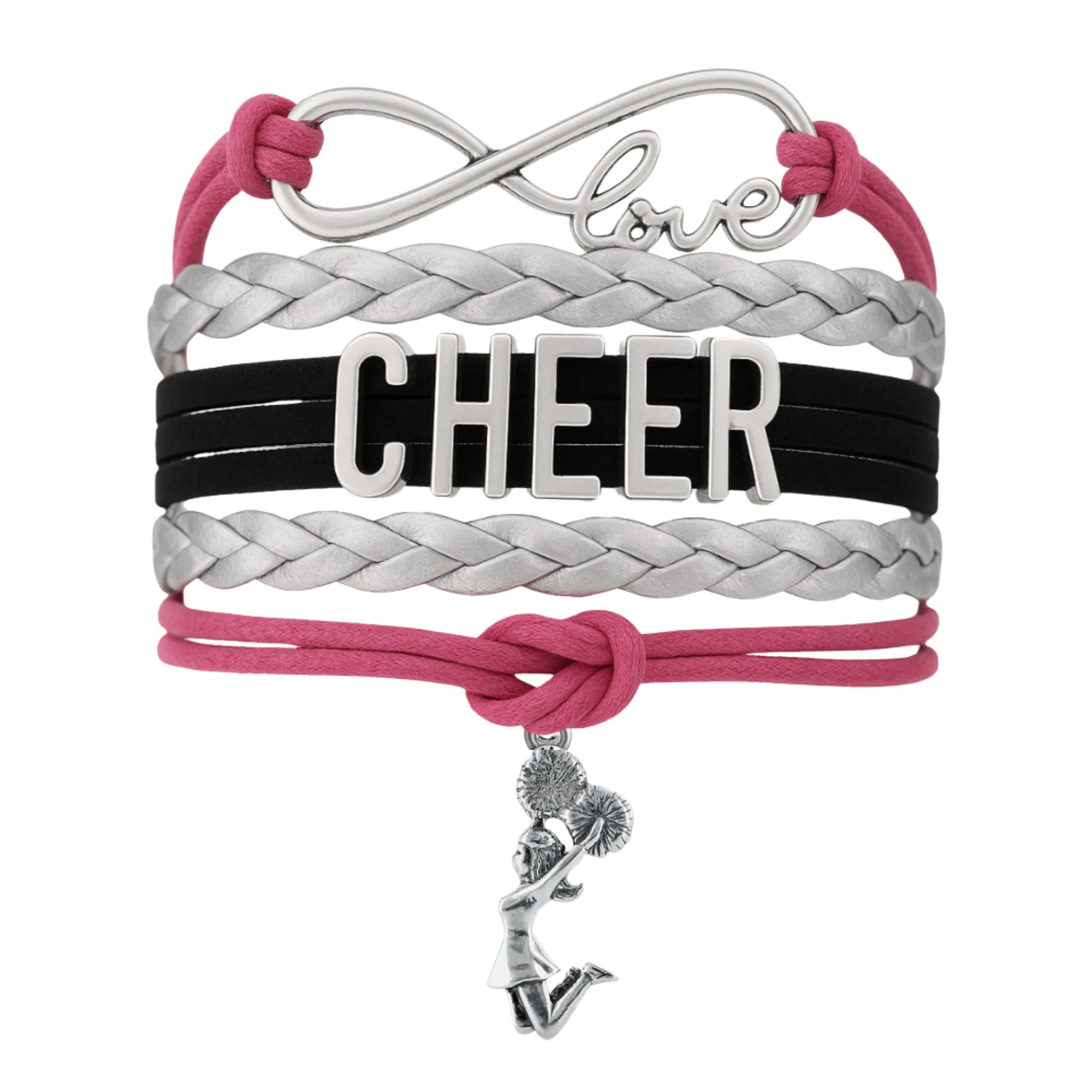 Infinity Cheer Bracelet - Pick Team Colors & Charm