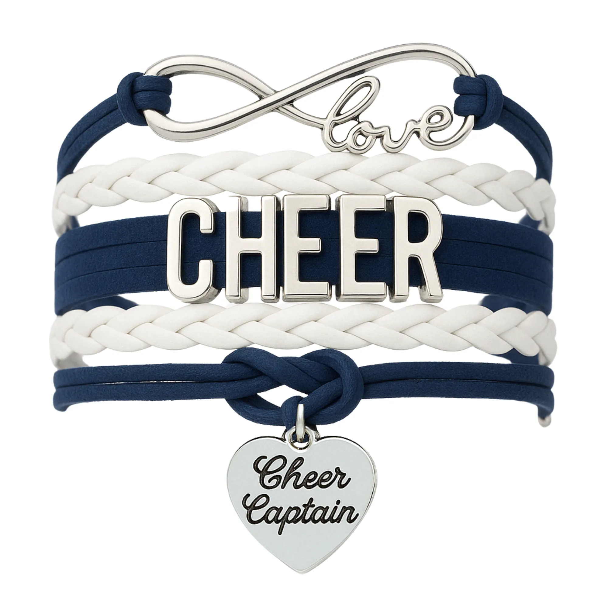 Infinity Cheer Bracelet - Pick Team Colors & Charm