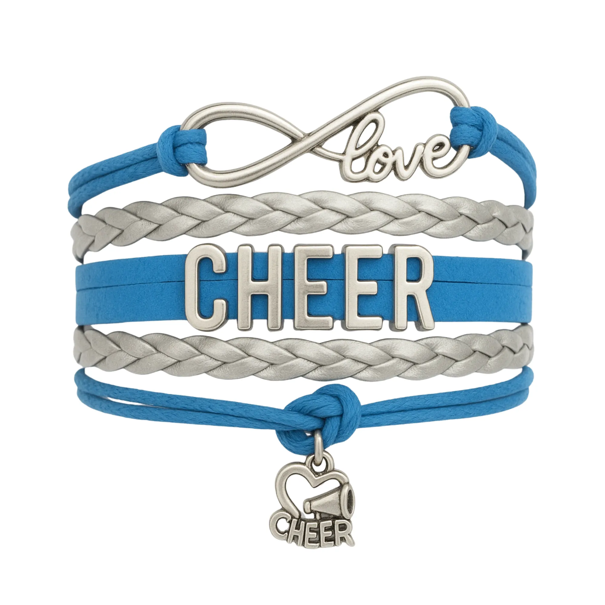 Infinity Cheer Bracelet - Pick Team Colors & Charm