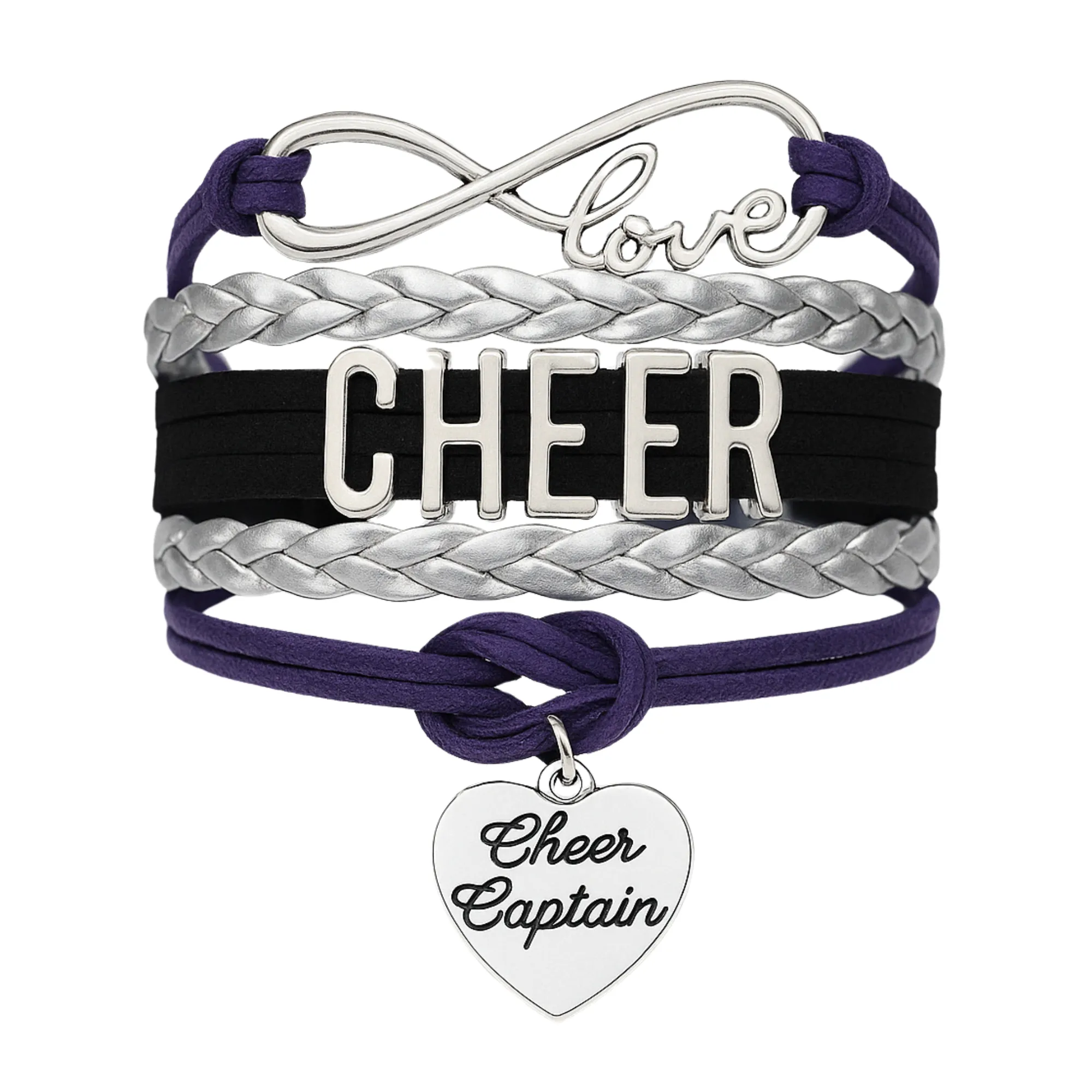 Infinity Cheer Bracelet - Pick Team Colors & Charm