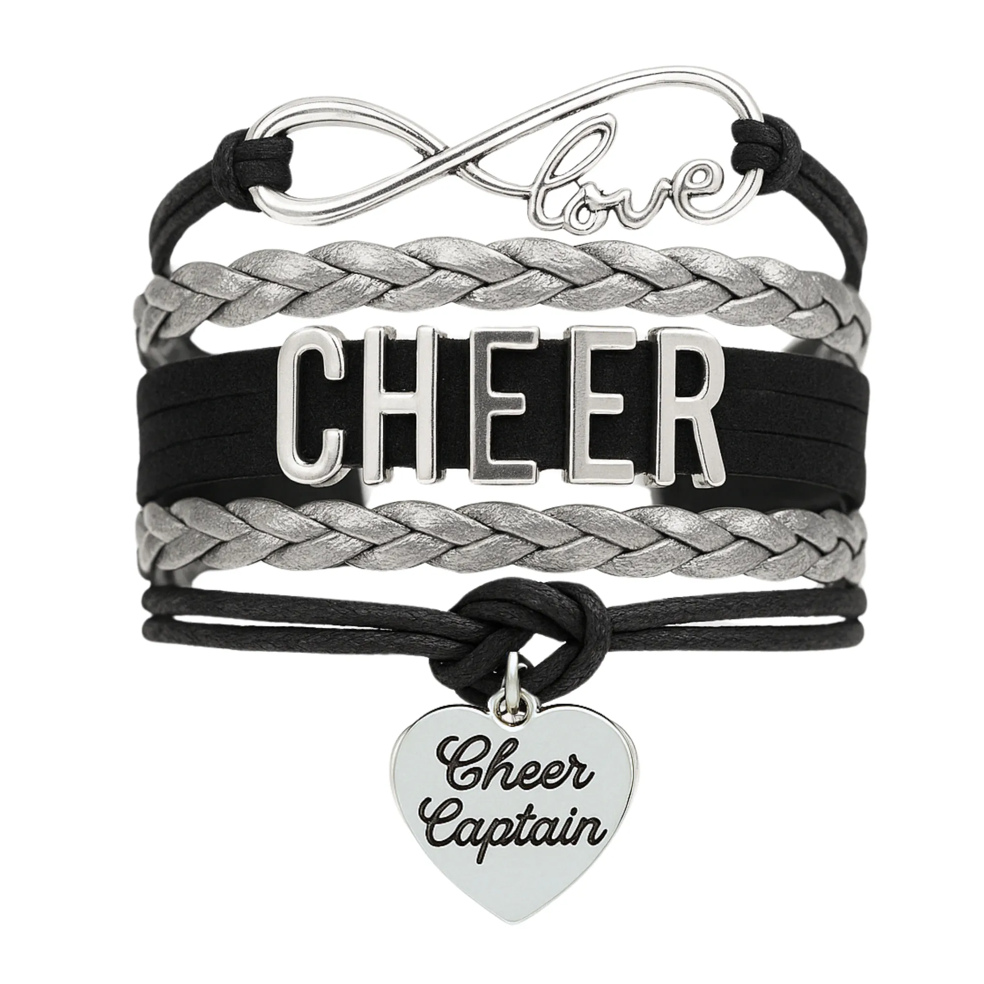 Infinity Cheer Bracelet - Pick Team Colors & Charm