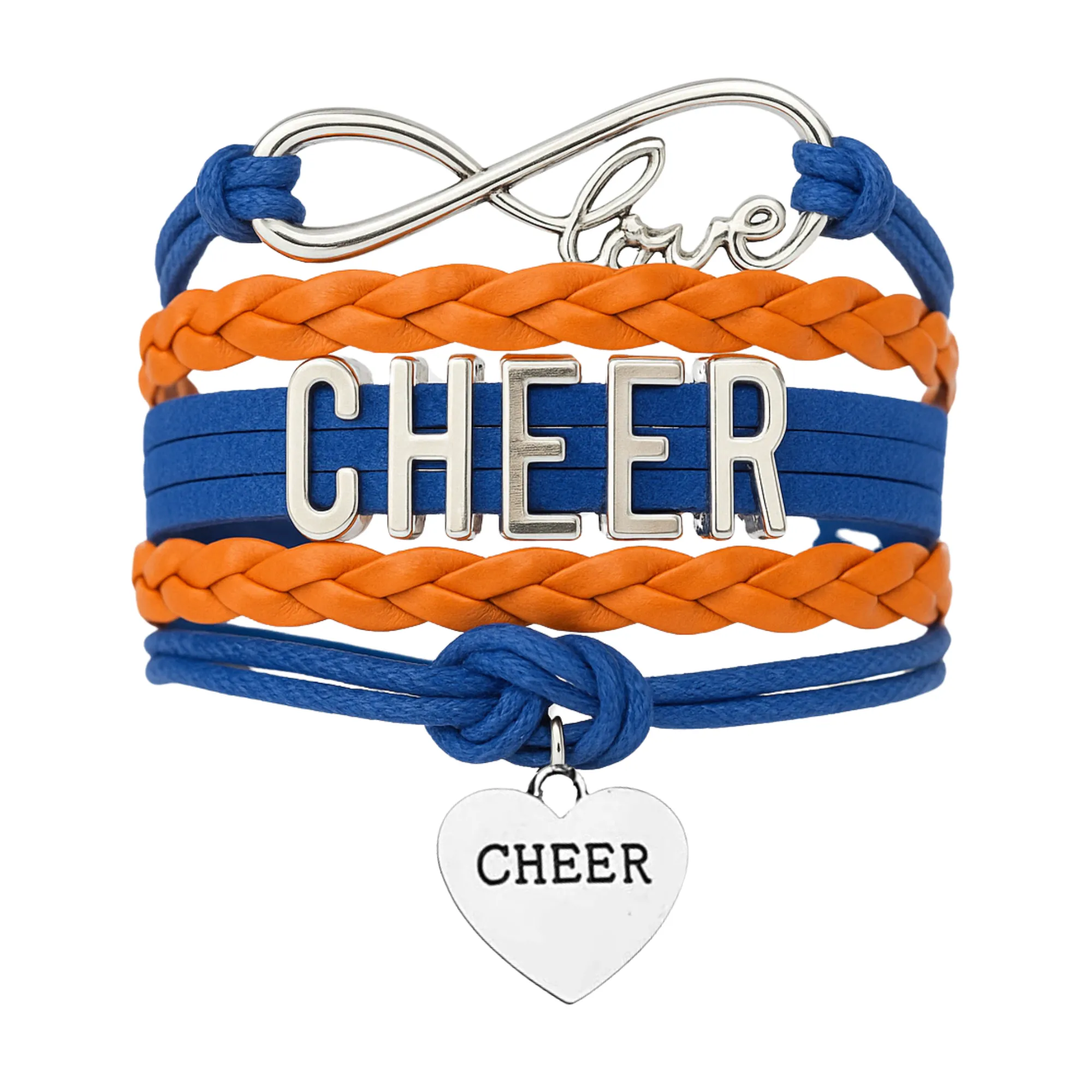 Infinity Cheer Bracelet - Pick Team Colors & Charm