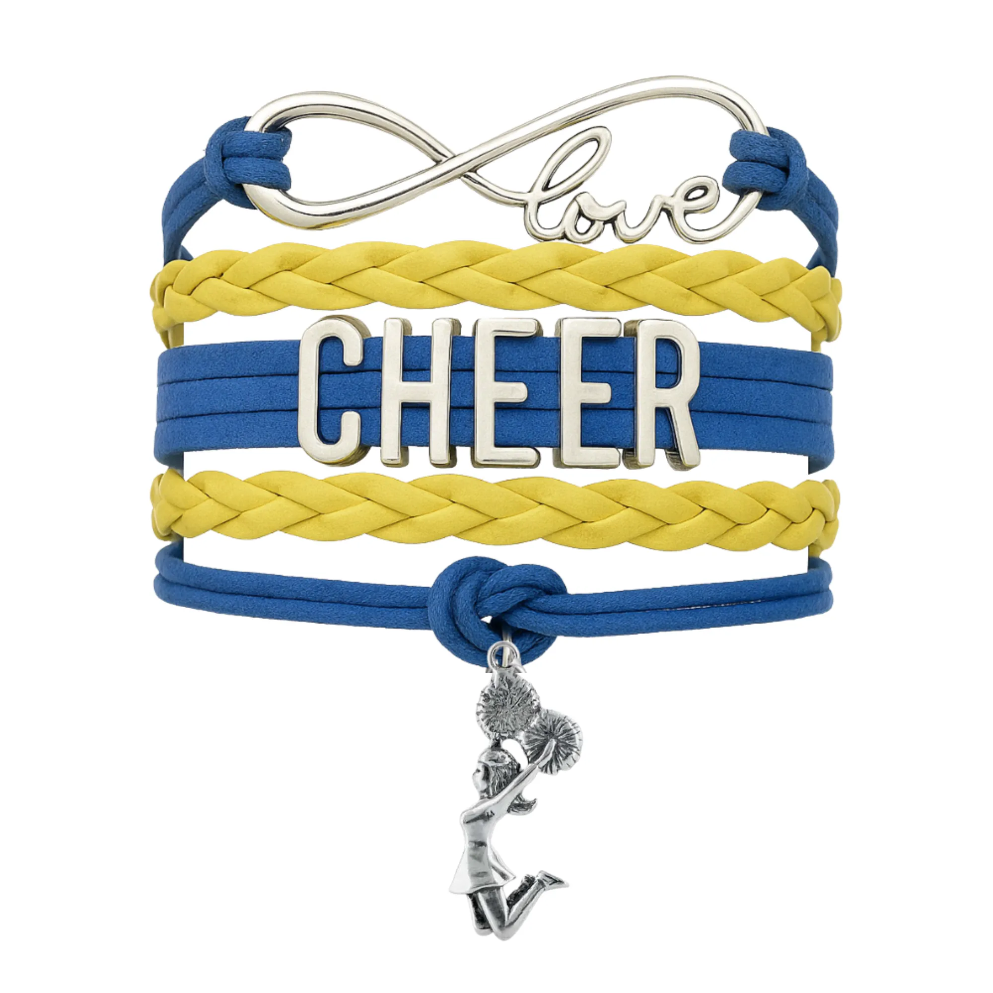 Infinity Cheer Bracelet - Pick Team Colors & Charm