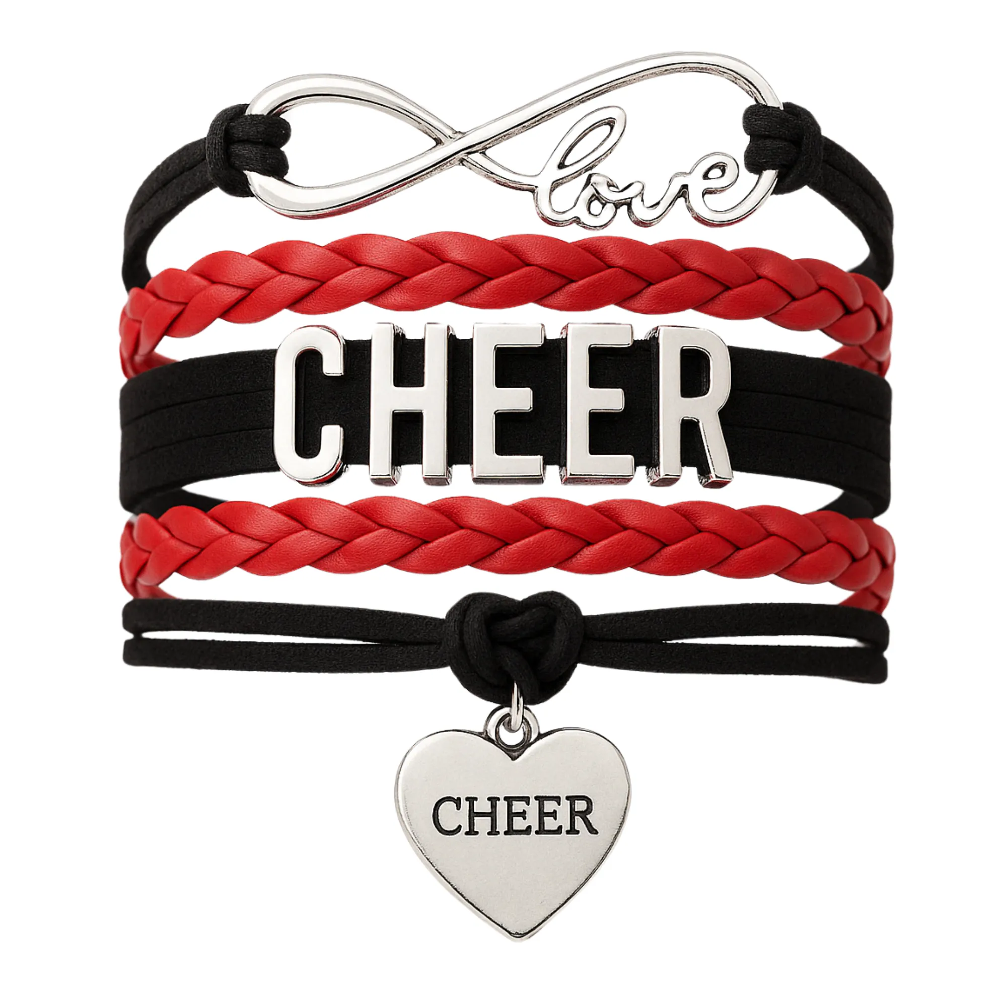 Infinity Cheer Bracelet - Pick Team Colors & Charm