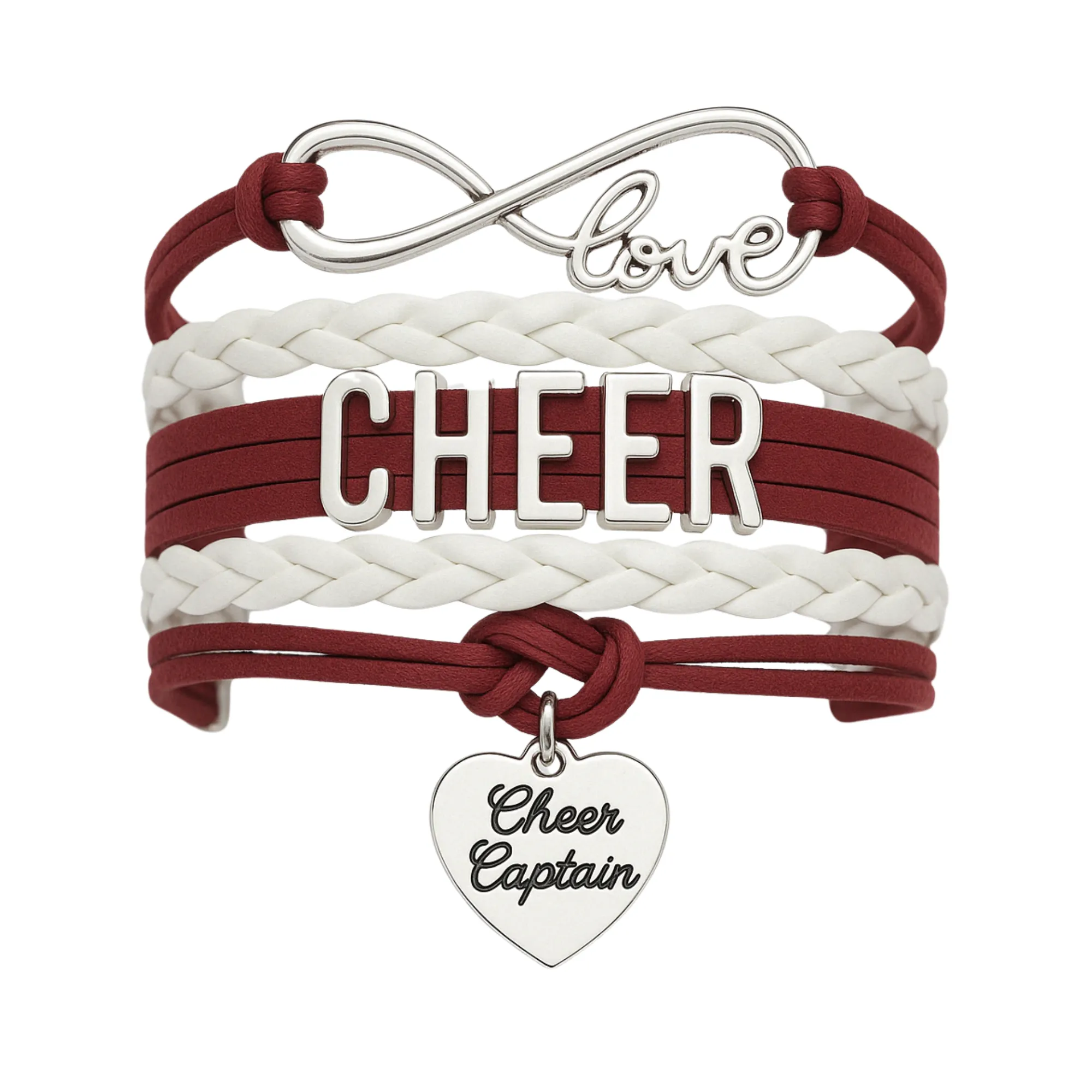Infinity Cheer Bracelet - Pick Team Colors & Charm