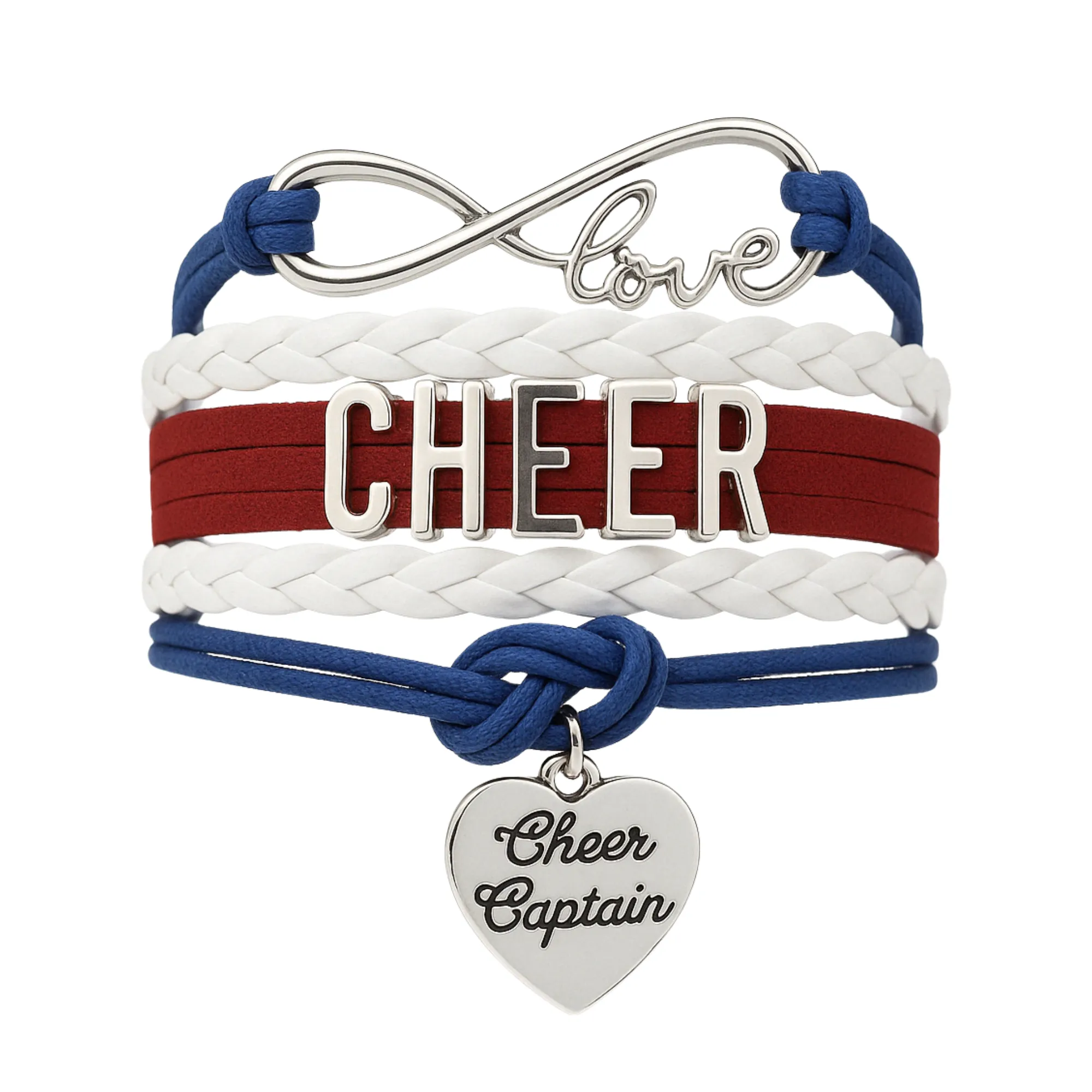 Infinity Cheer Bracelet - Pick Team Colors & Charm