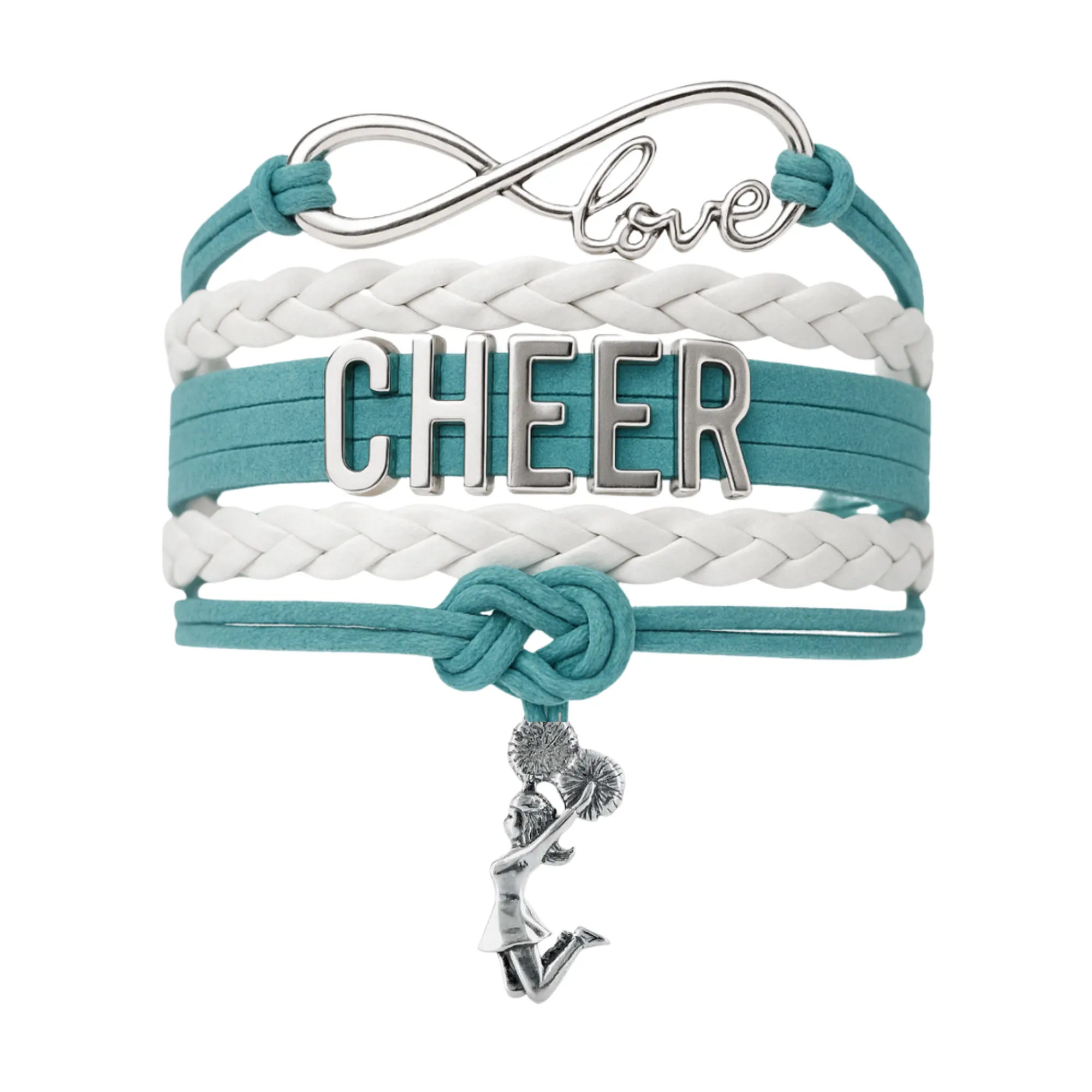 Infinity Cheer Bracelet - Pick Team Colors & Charm