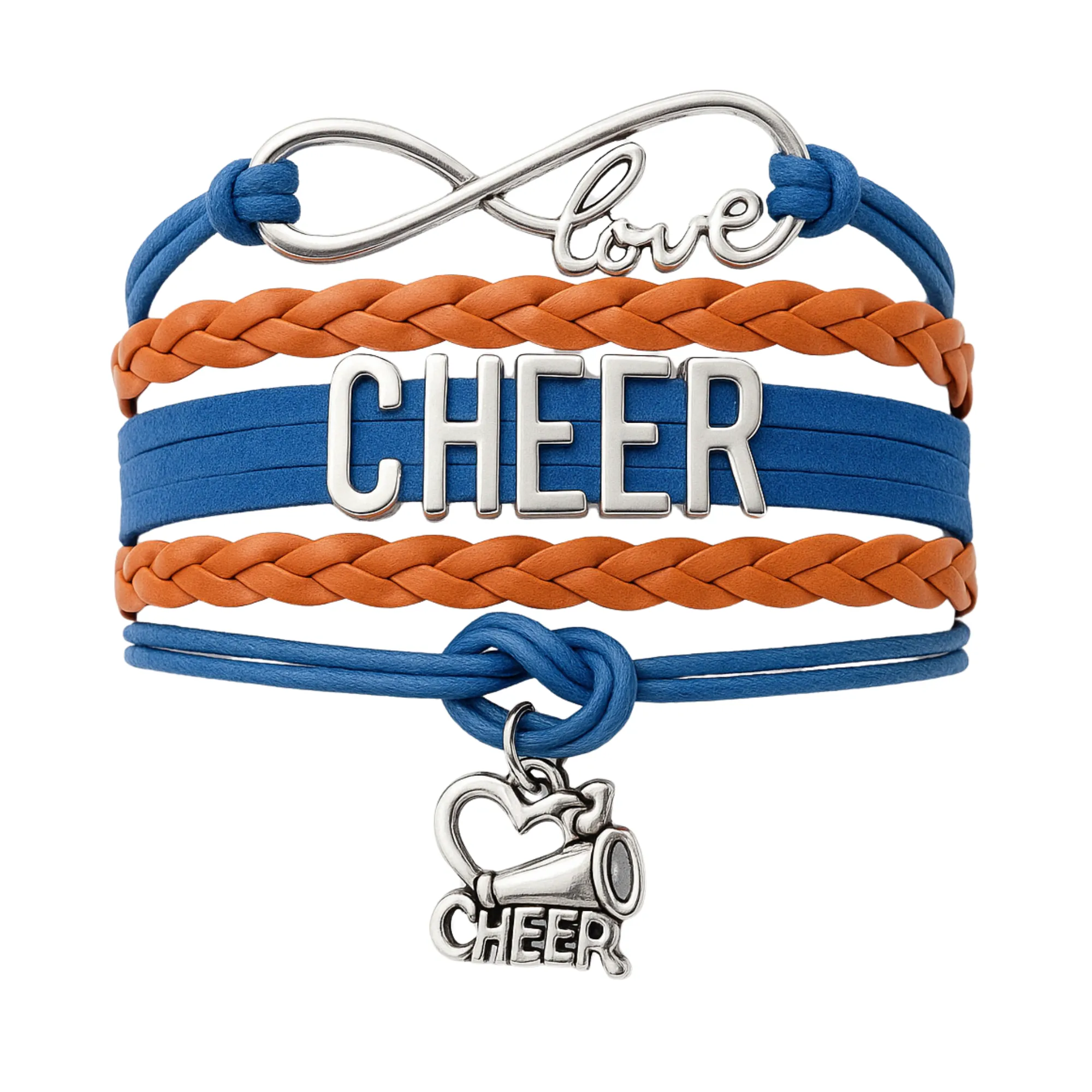 Infinity Cheer Bracelet - Pick Team Colors & Charm