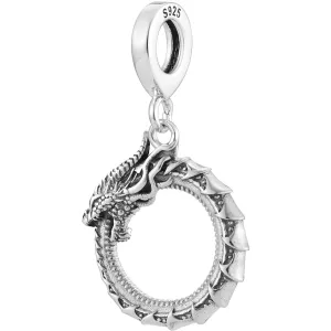 Infinity Dragon Circle Ouroboros Dangle Pendant Charm