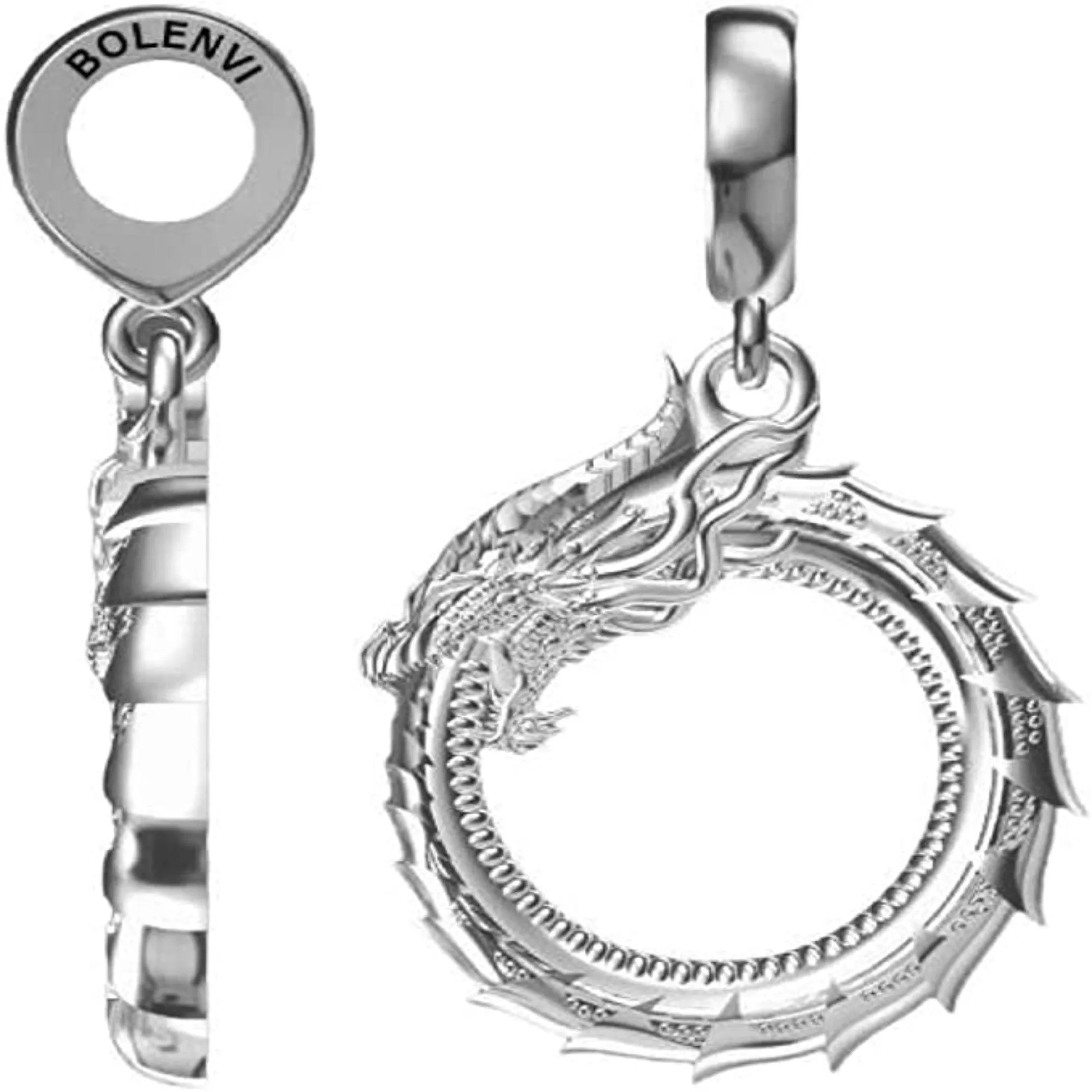 Infinity Dragon Circle Ouroboros Dangle Pendant Charm