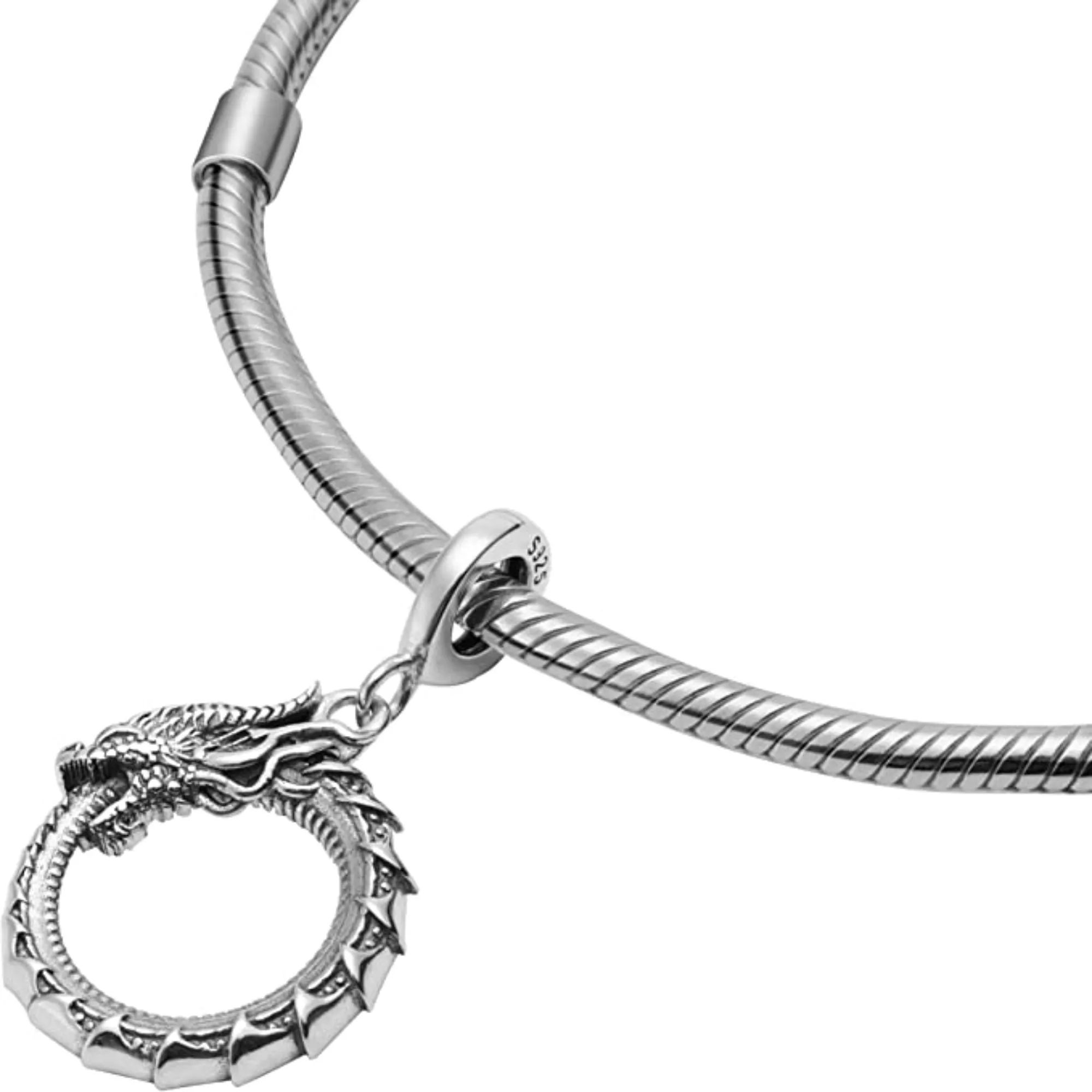 Infinity Dragon Circle Ouroboros Dangle Pendant Charm