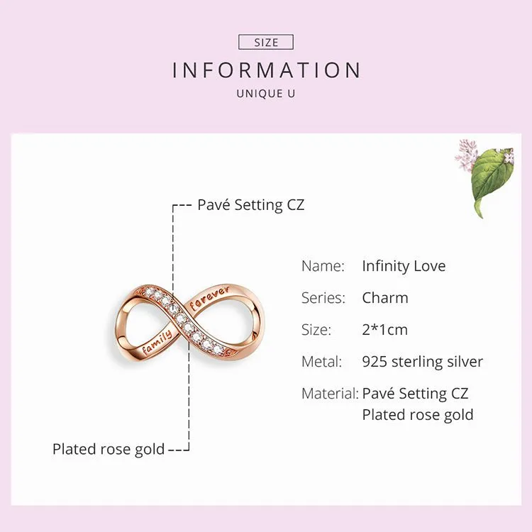 Infinity Rose Gold Charm