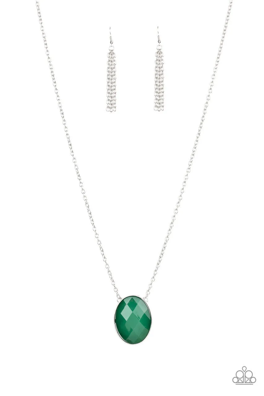 Intensely Illuminated Green Paparazzi Necklace