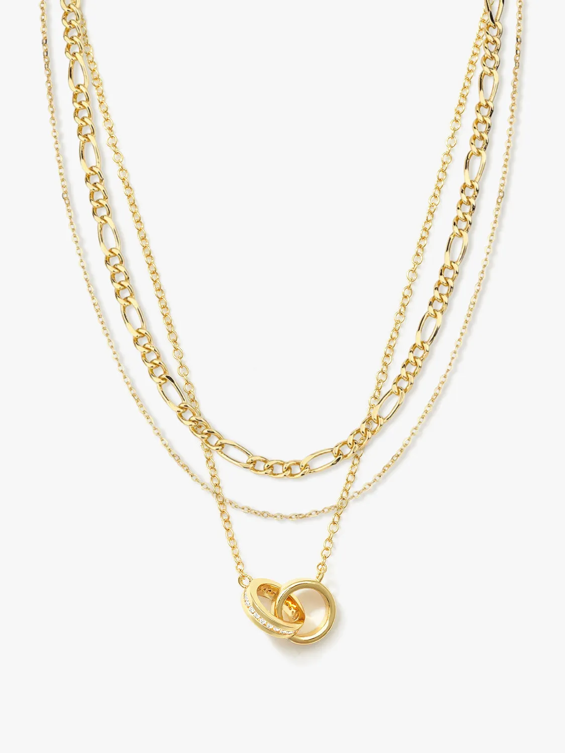 Interlocking Circle Layered Necklace