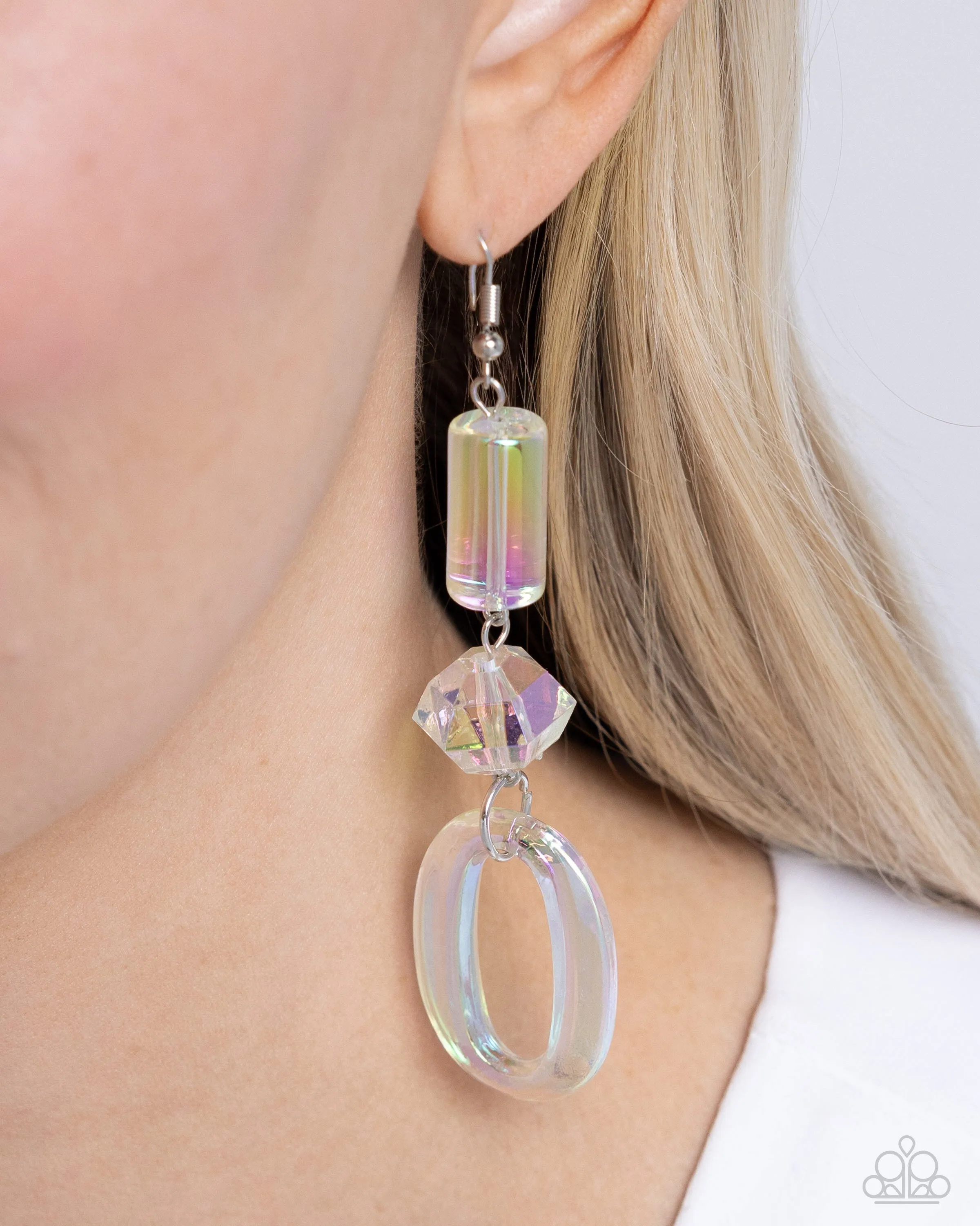 Iridescent Infatuation - Multi - Iridescent Acrylic Paparazzi Fishhook Earrings