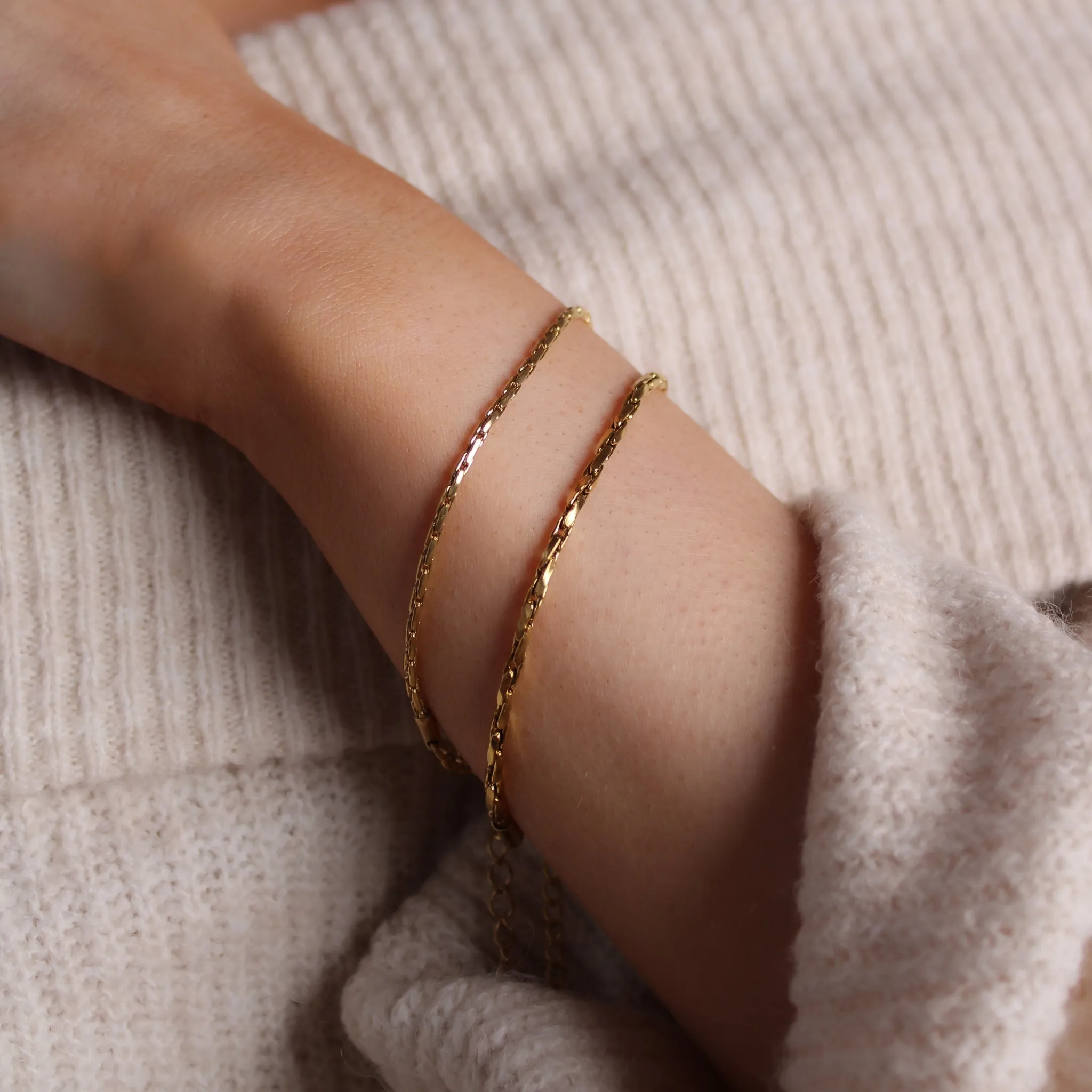 Iris Square Boston Chain Bracelet, Gold