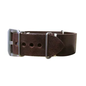 Italian Leather | Dark Brown | One-Piece | Brushed Hardware