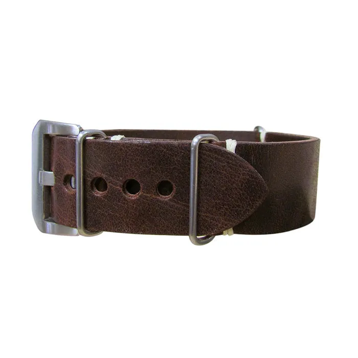 Italian Leather | Dark Brown | One-Piece | Brushed Hardware