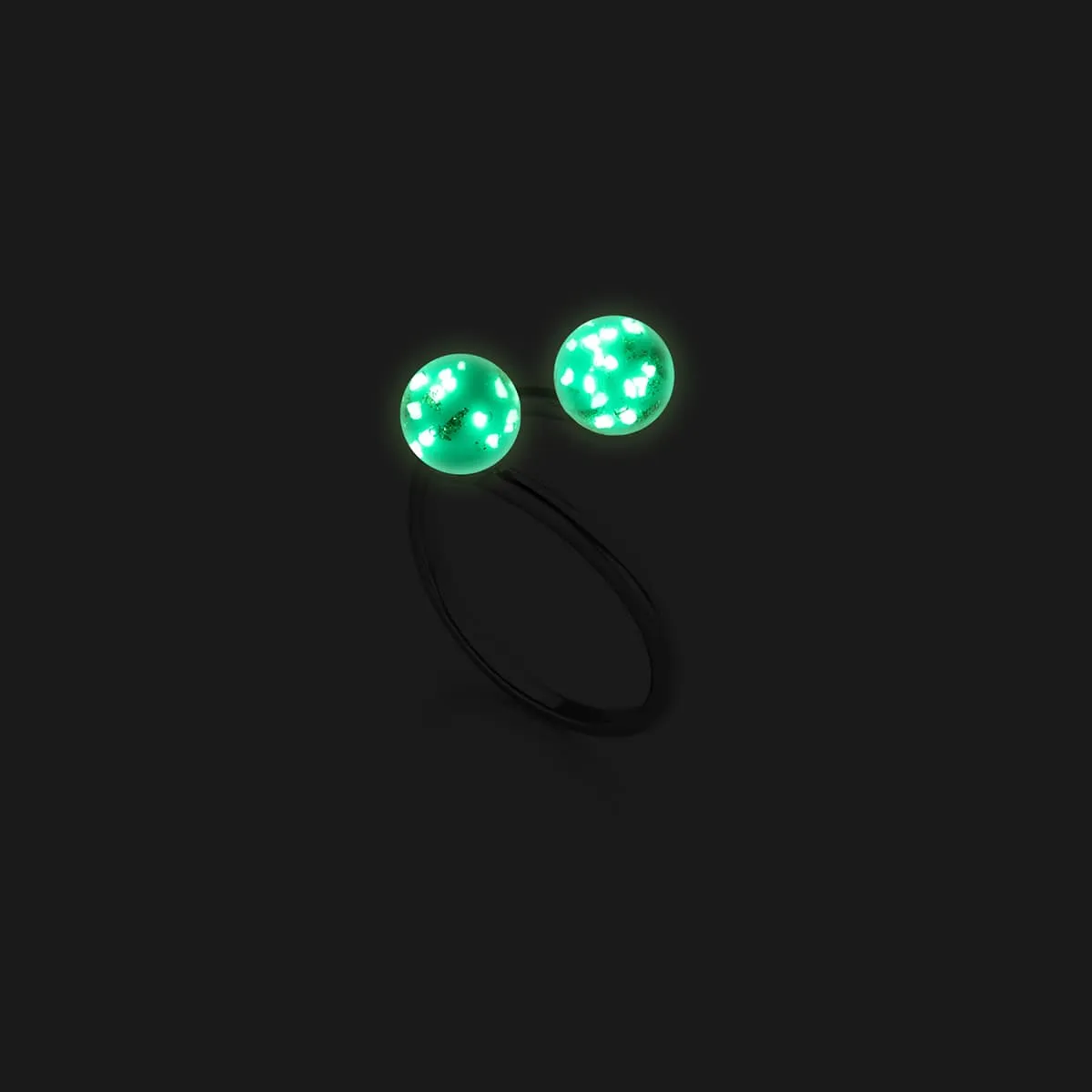 Ivory | .925 Sterling Silver | Firefly Glass | Infinity Helix Ring