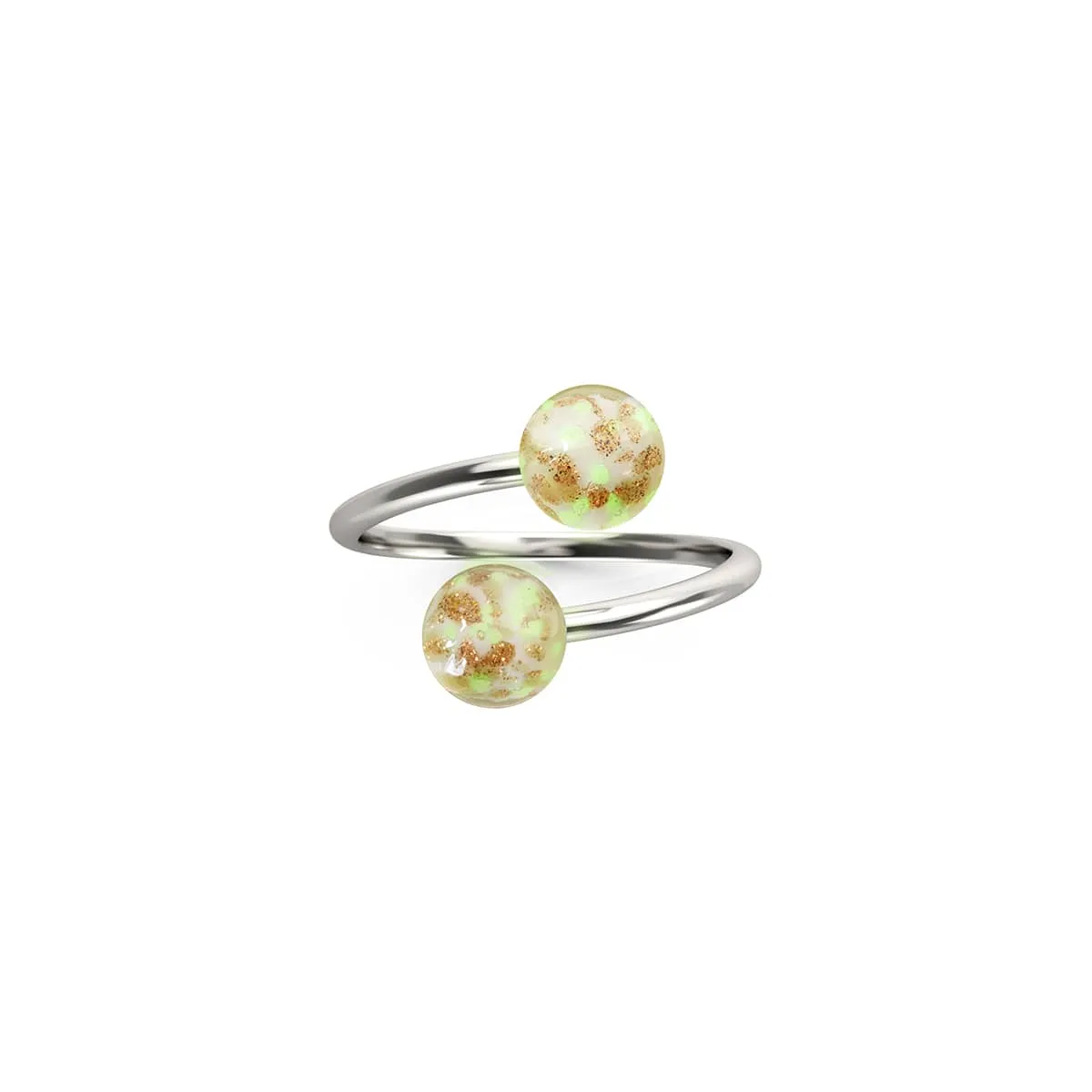 Ivory | .925 Sterling Silver | Firefly Glass | Infinity Helix Ring