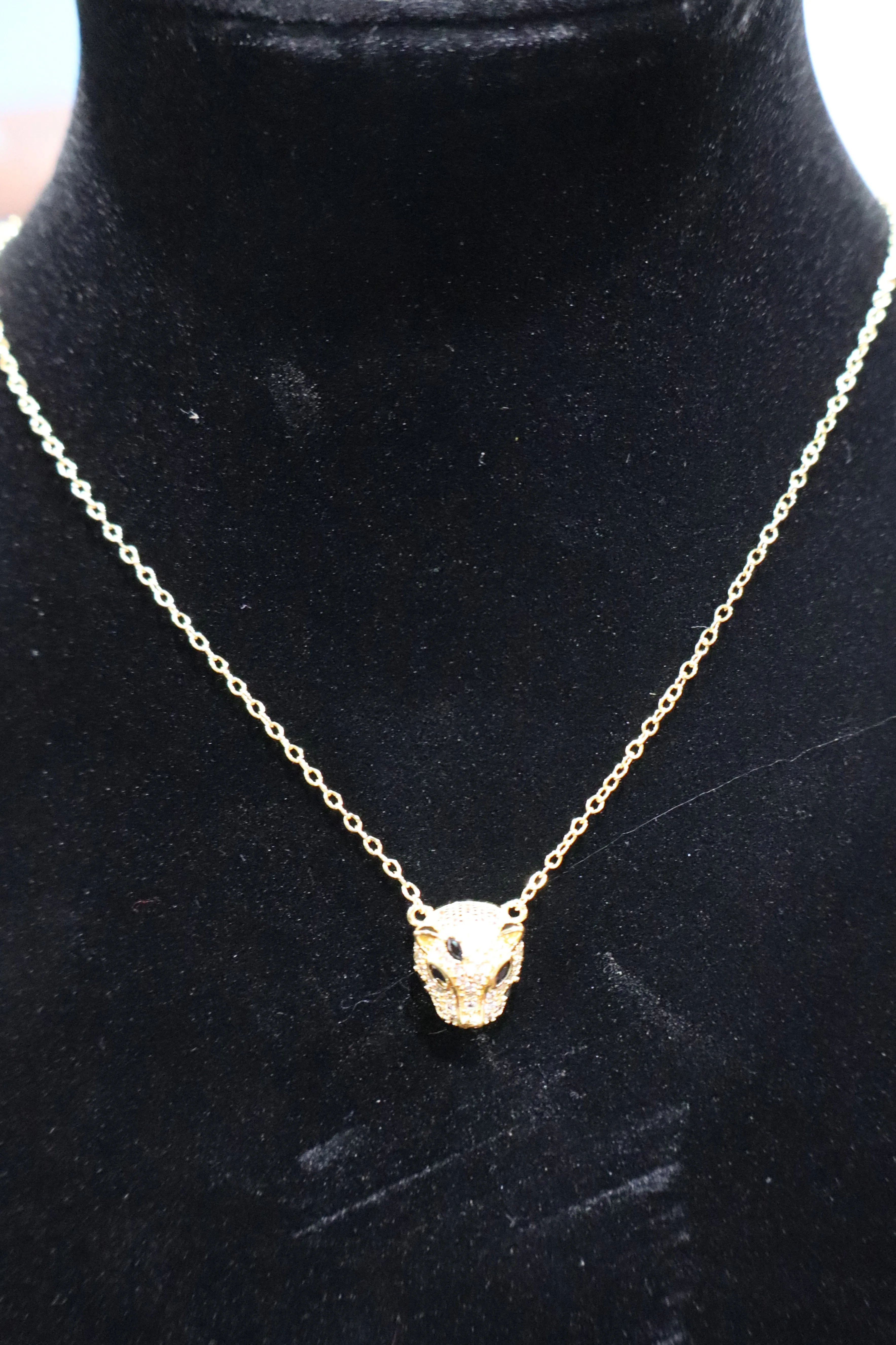 Jaguar Face Pendant Necklace