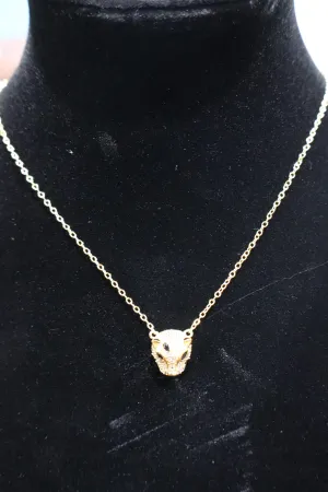 Jaguar Face Pendant Necklace