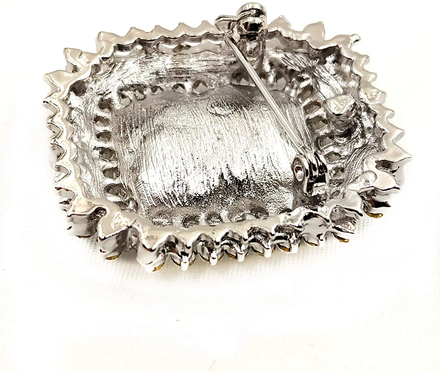 Jewelblings Royal Vintage Trio Clear Crystal Studded Pink Rectangle Brooches Pins Geometrical Jewelry