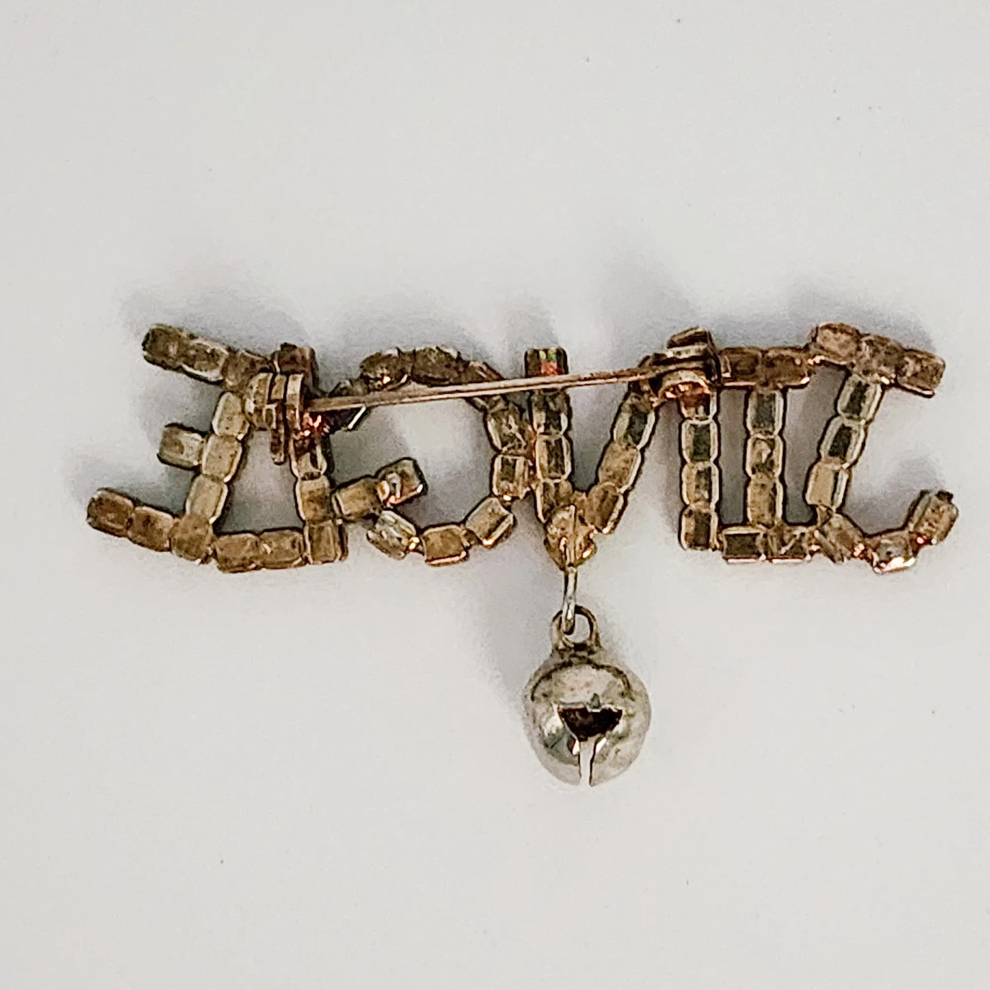 Jingle Bells Vintage Rhinestone Brooch