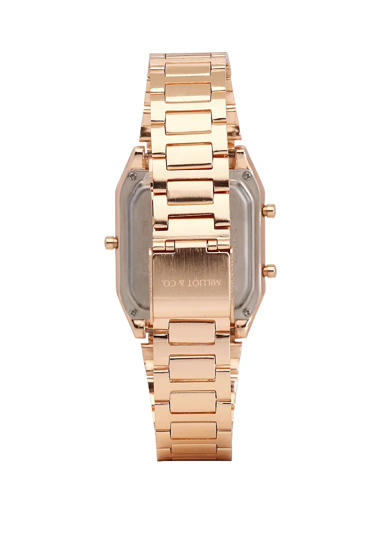 Joel Rose Gold Stainless Steel Analog Watches (Salmon)