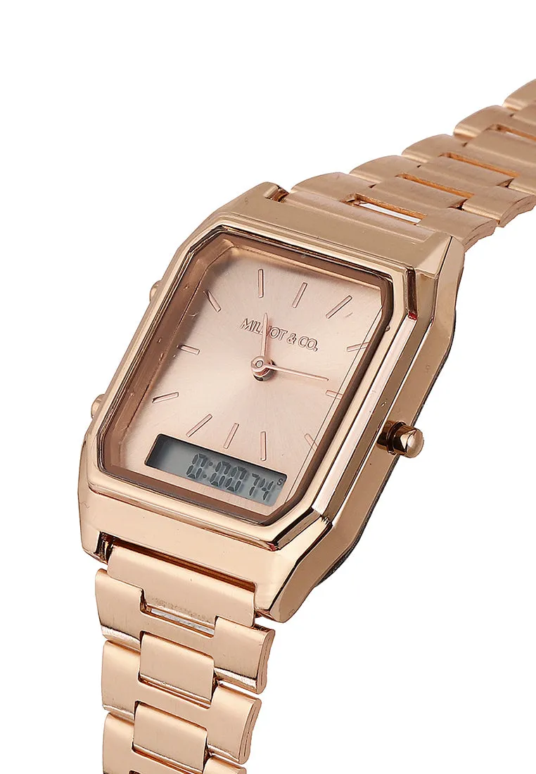 Joel Rose Gold Stainless Steel Analog Watches (Salmon)