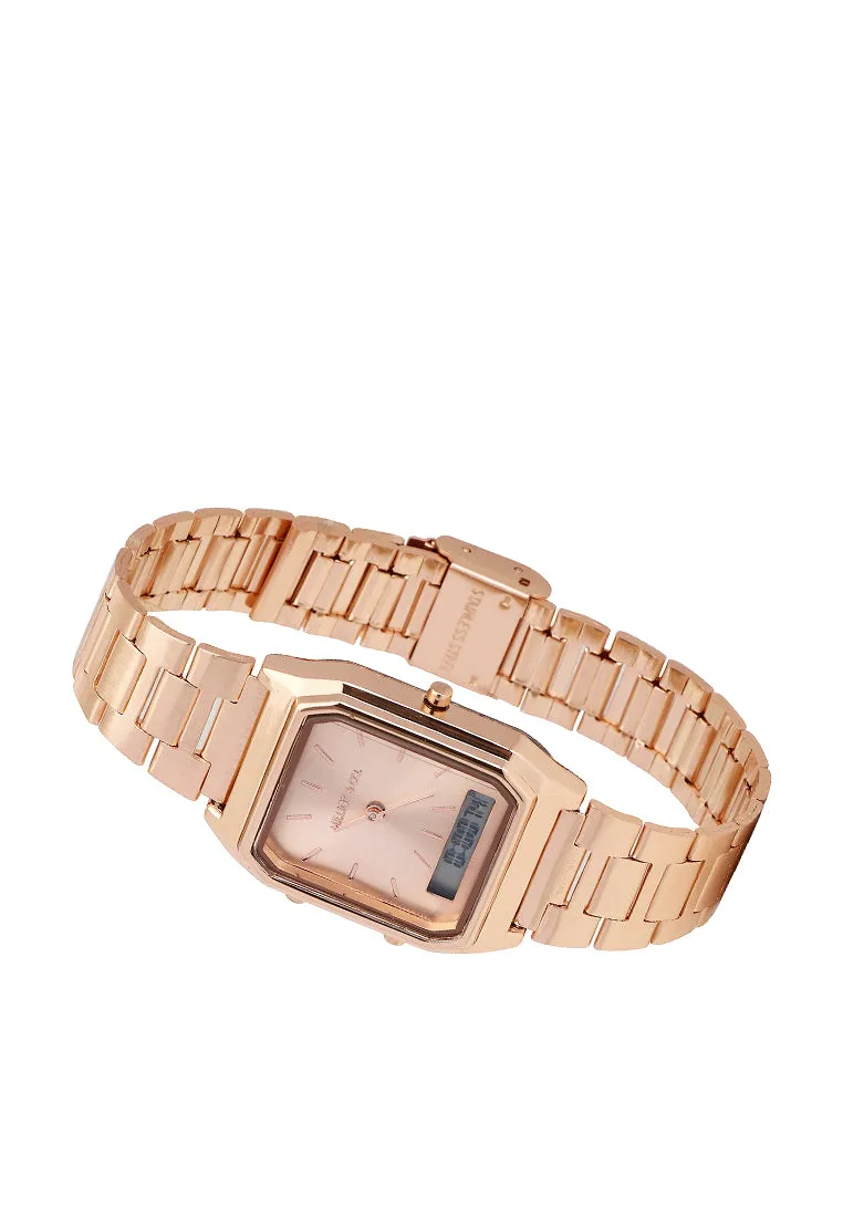 Joel Rose Gold Stainless Steel Analog Watches (Salmon)