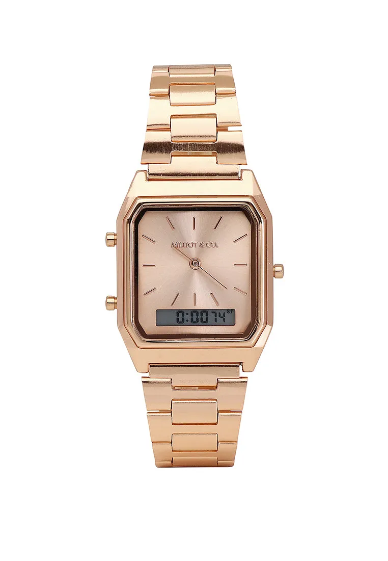 Joel Rose Gold Stainless Steel Analog Watches (Salmon)