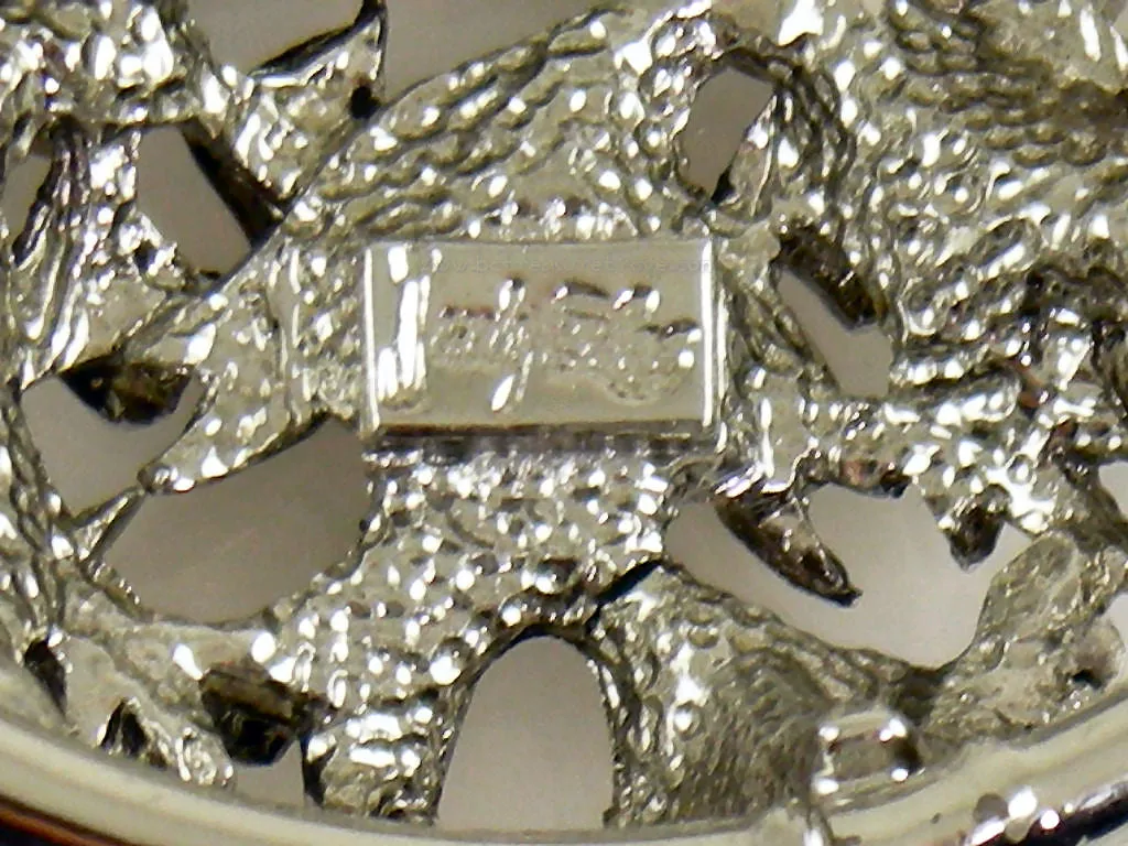Judy Lee Silvertone Flowers and Leaves Convertible Pendant Necklace Brooch Pin
