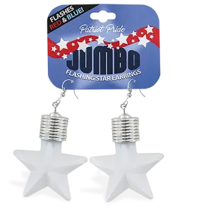 Jumbo Flashing LED Star Earrings