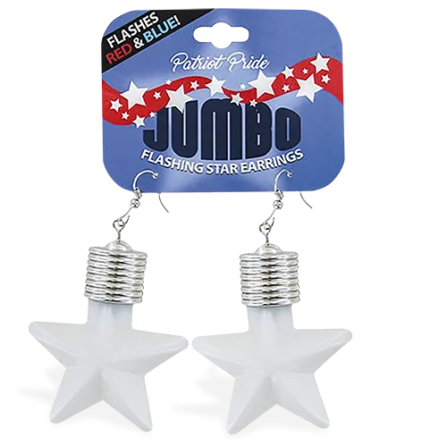 Jumbo Flashing LED Star Earrings