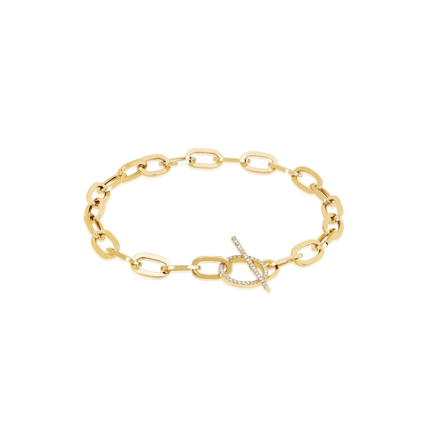 Jumbo Link Chain & Diamond Toggle Bracelet