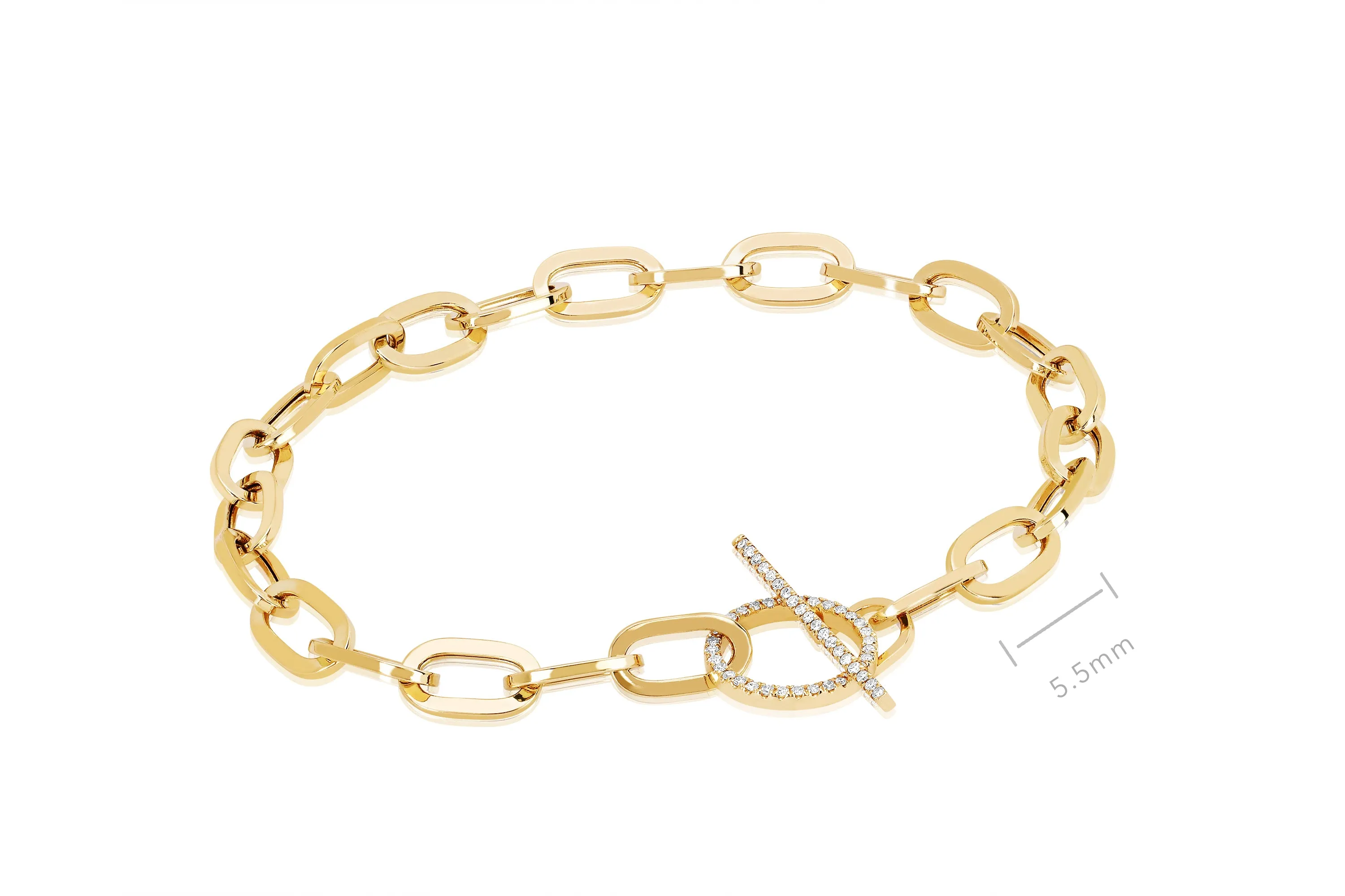 Jumbo Link Chain & Diamond Toggle Bracelet