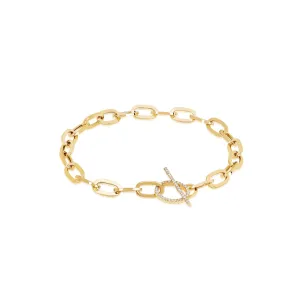 Jumbo Link Chain & Diamond Toggle Bracelet