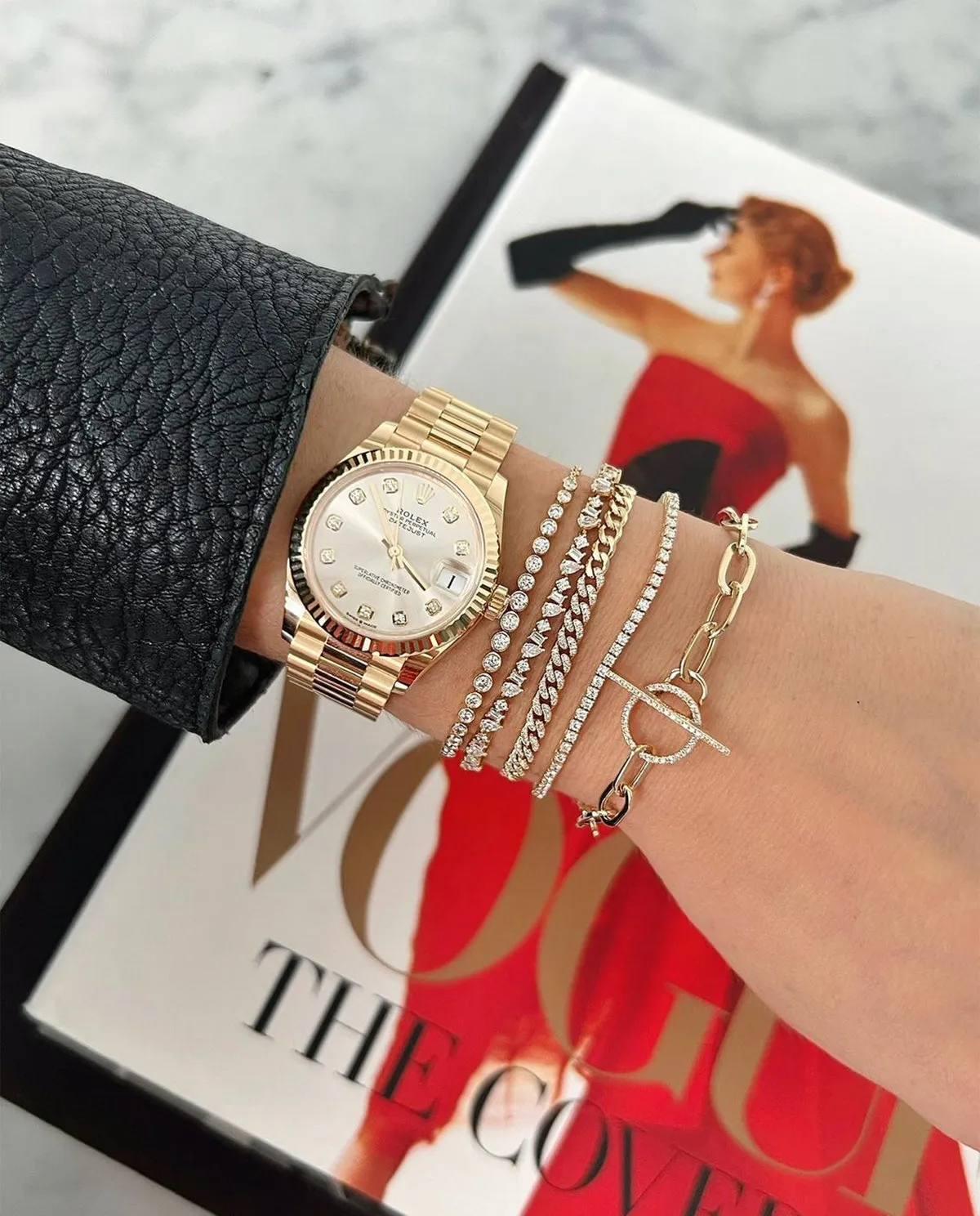 Jumbo Link Chain & Diamond Toggle Bracelet