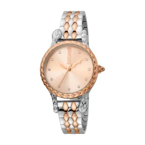 Just Cavalli Women Watch, Two Tone Silver & Rose Gold Color Case, Rose Gold Dial