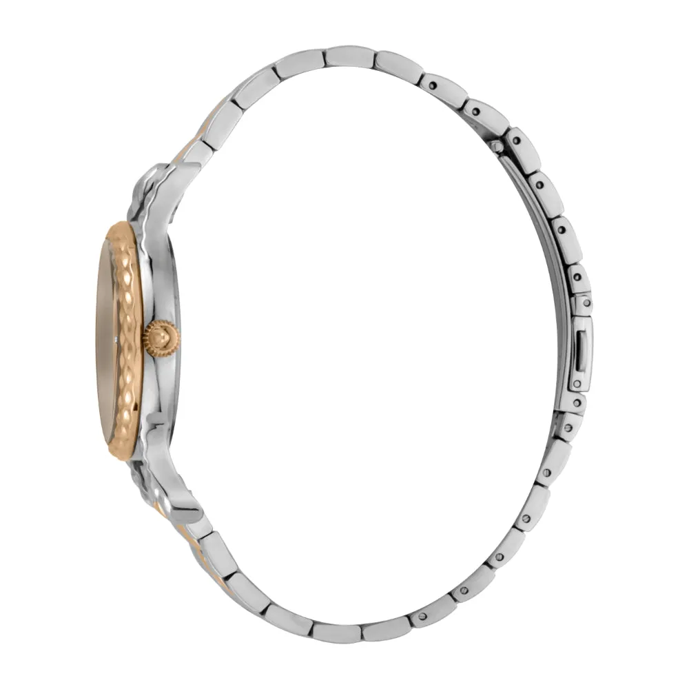 Just Cavalli Women Watch, Two Tone Silver & Rose Gold Color Case, Rose Gold Dial