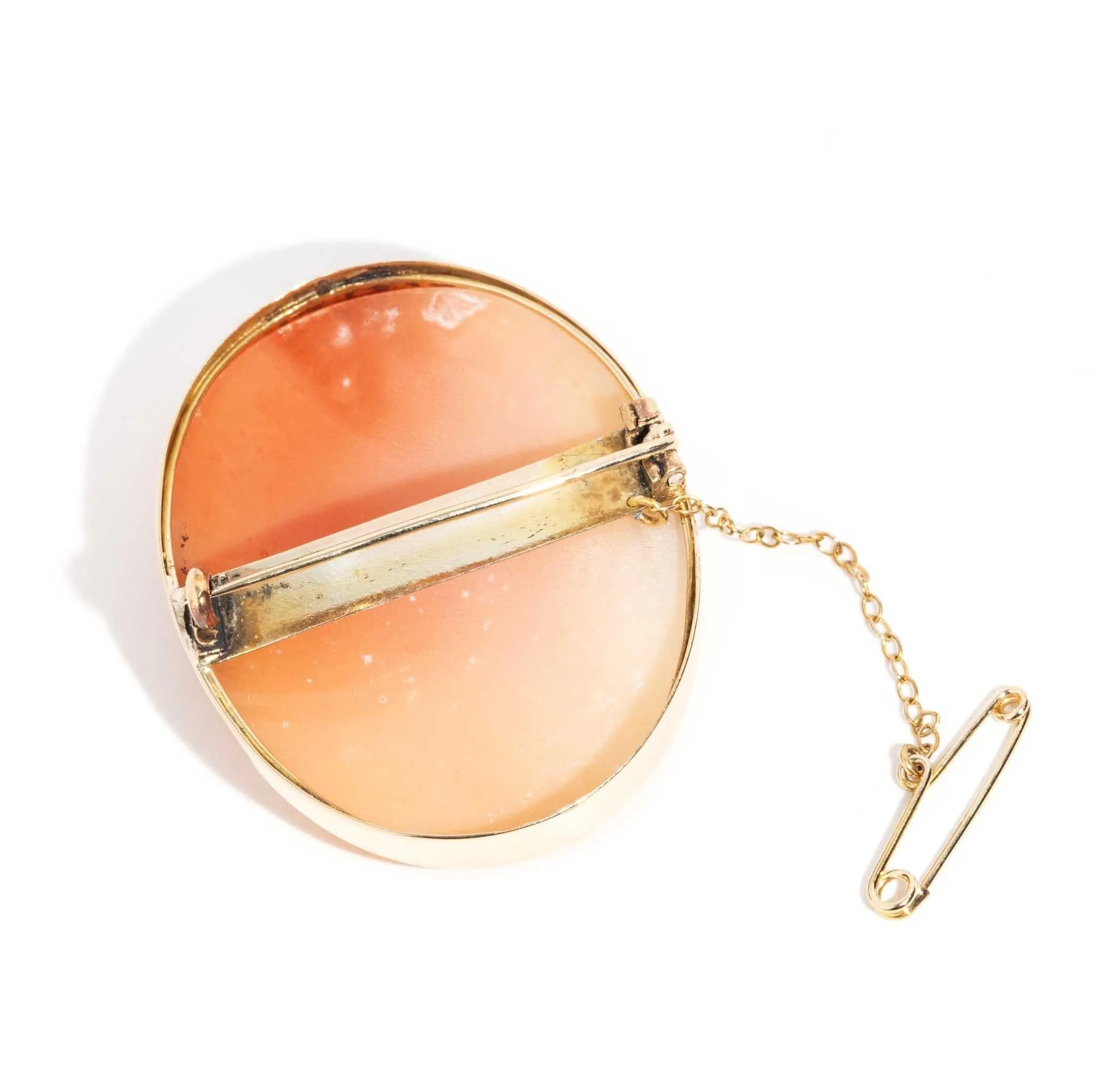 Karina Victorian Era Shell Cameo Brooch 15ct Gold