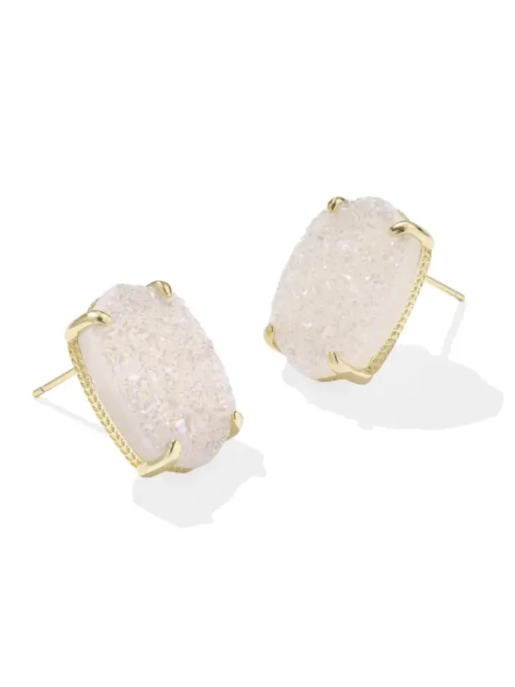 Kendra Scott Daphne Large Stud Earring - Gold Iridescent Drusy