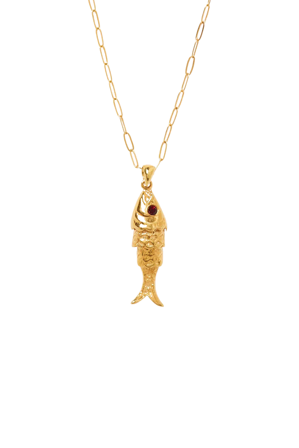Koi Necklace with Garnet