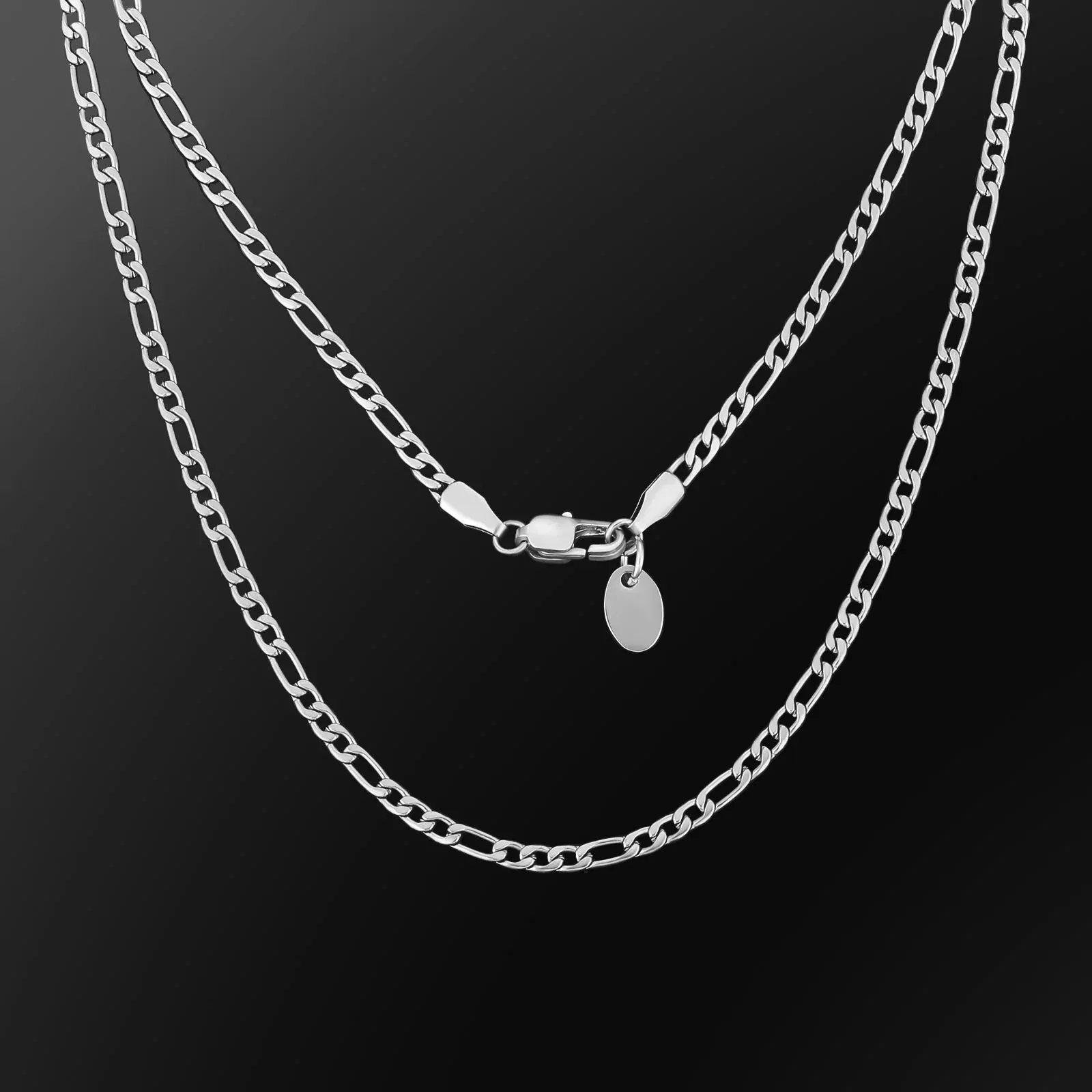 KRKC&CO 7mm Stainless Steel Gold Filled 18K Platinum Chain Cuban Necklace