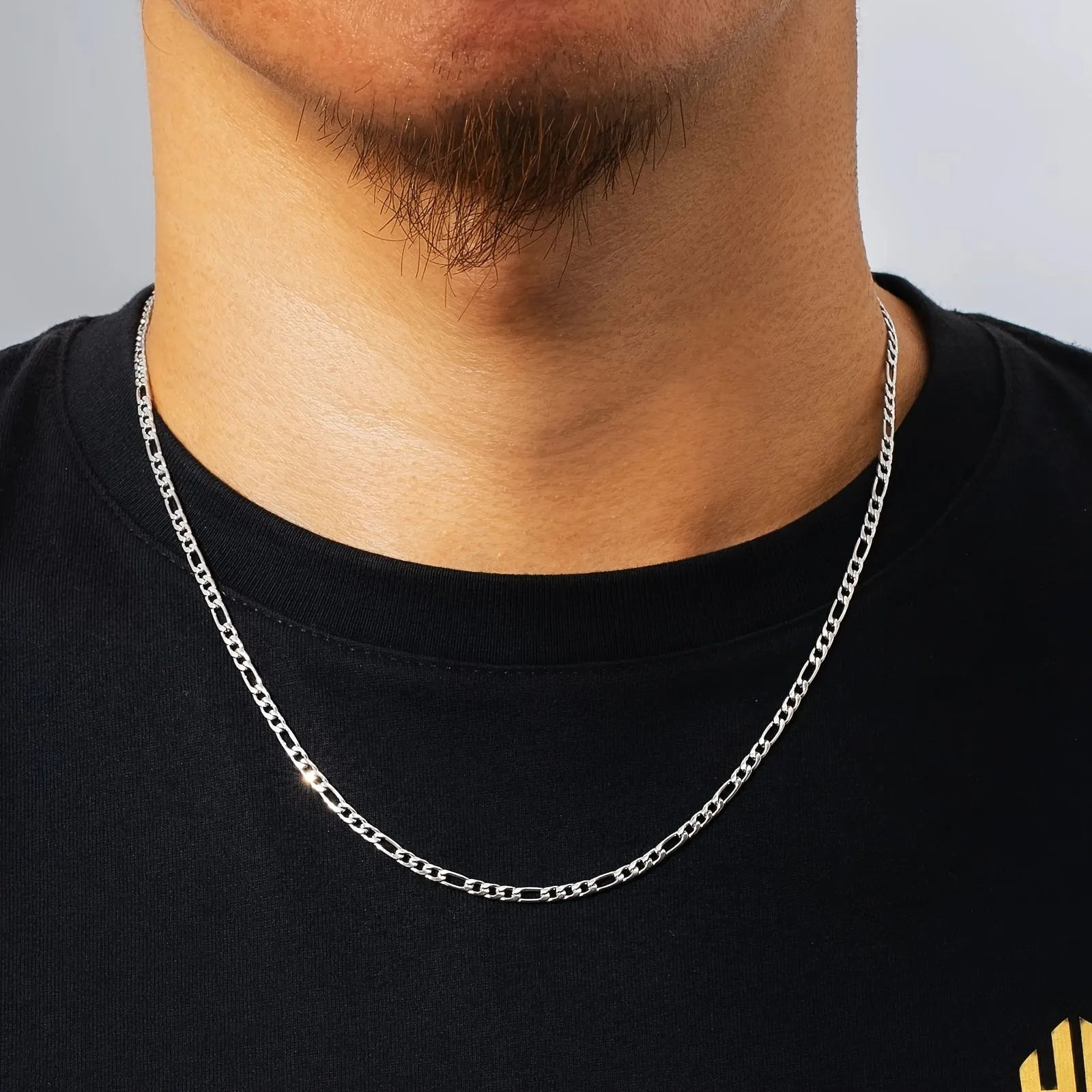 KRKC&CO 7mm Stainless Steel Gold Filled 18K Platinum Chain Cuban Necklace