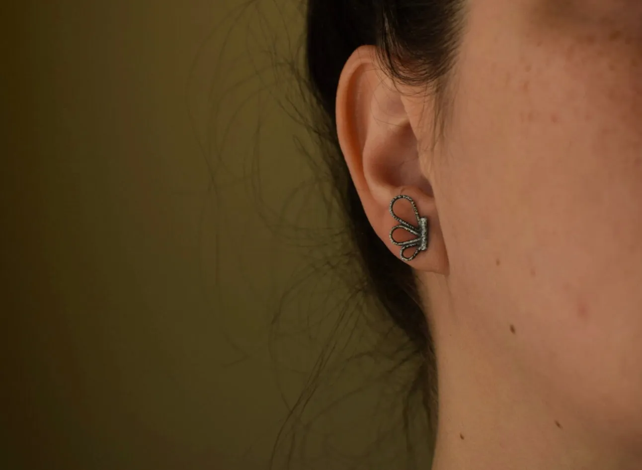 Lace Petal Bar Studs
