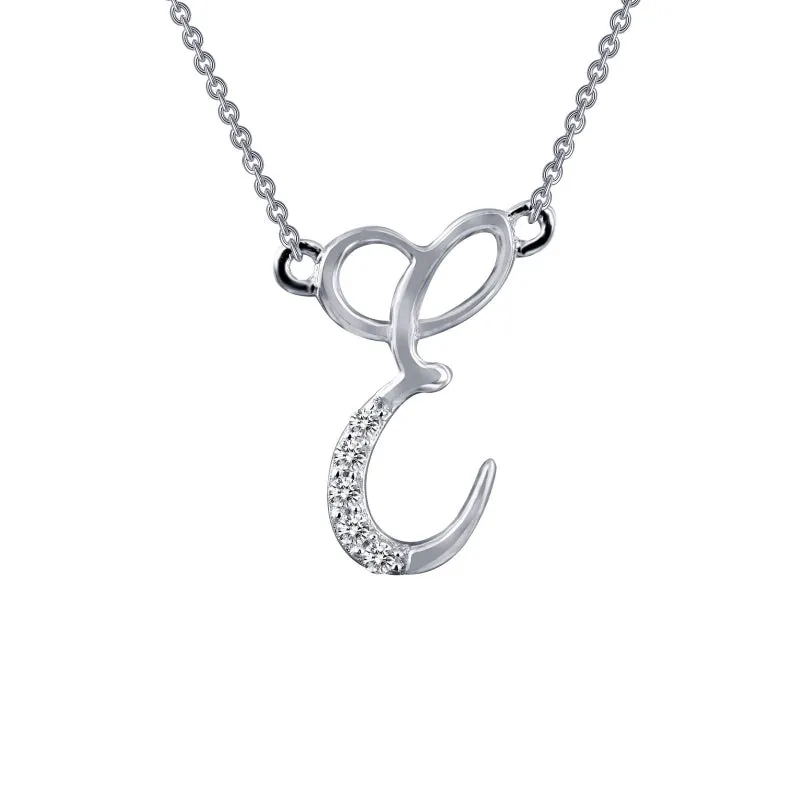 Lafonn Letter E Pendant Necklace